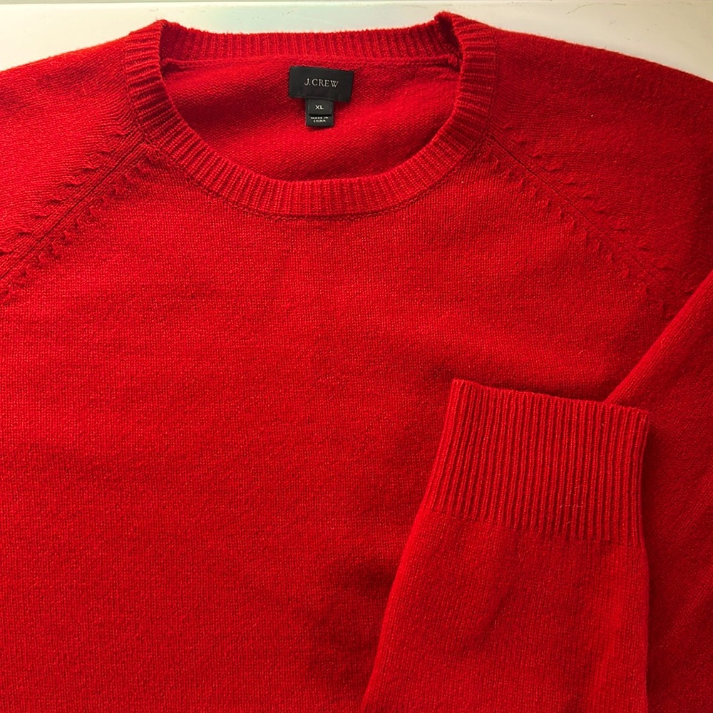 Men’s red wool J CREW sweater, XL